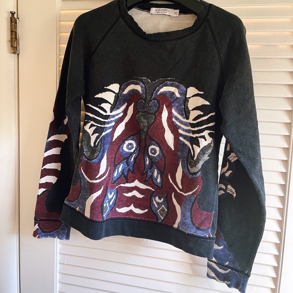 Authentic Altuzarra $895 Abstract Dark Grey and Maroon Sweatshirt - Picture 6 of 9